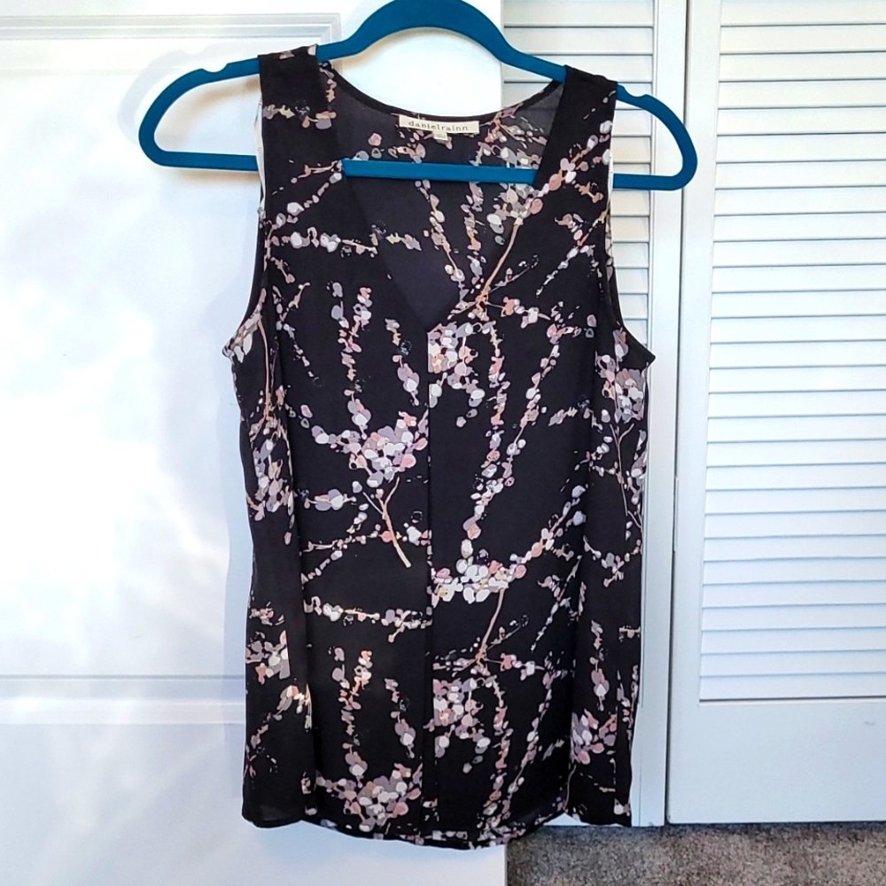 Daniel Rainn Black/Pale Pink/Grey Blouse